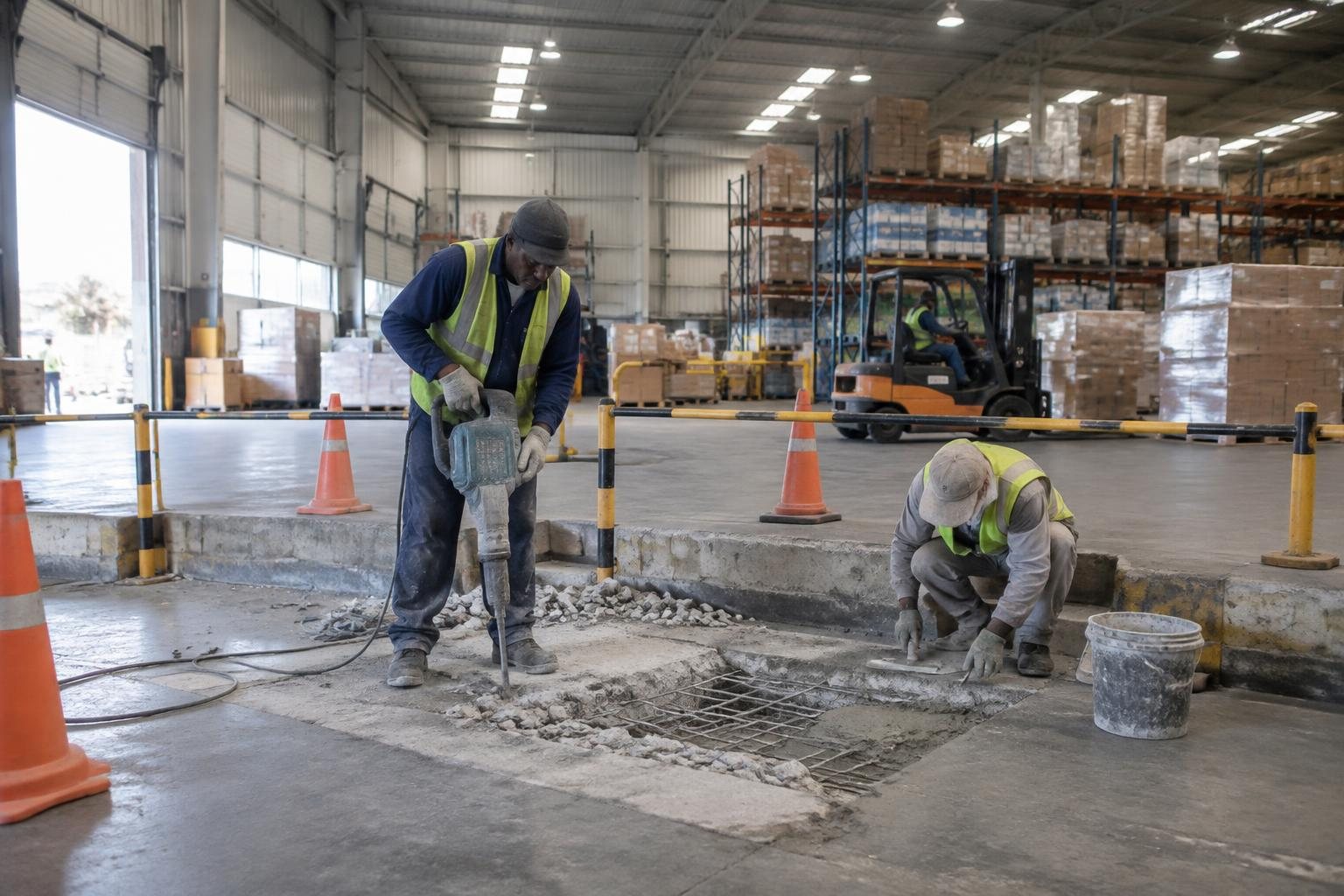Operational floor repair, Cape Town